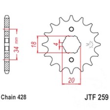 JT Front Sprocket 18 T 428 P JTF259.18 For Honda CG 125 T 1996