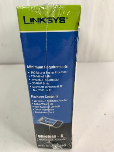 Linksys Wireless-G Notebook Adapter Model WPC54G 2.4 GHz WPA2 Security - Picture 5 of 5