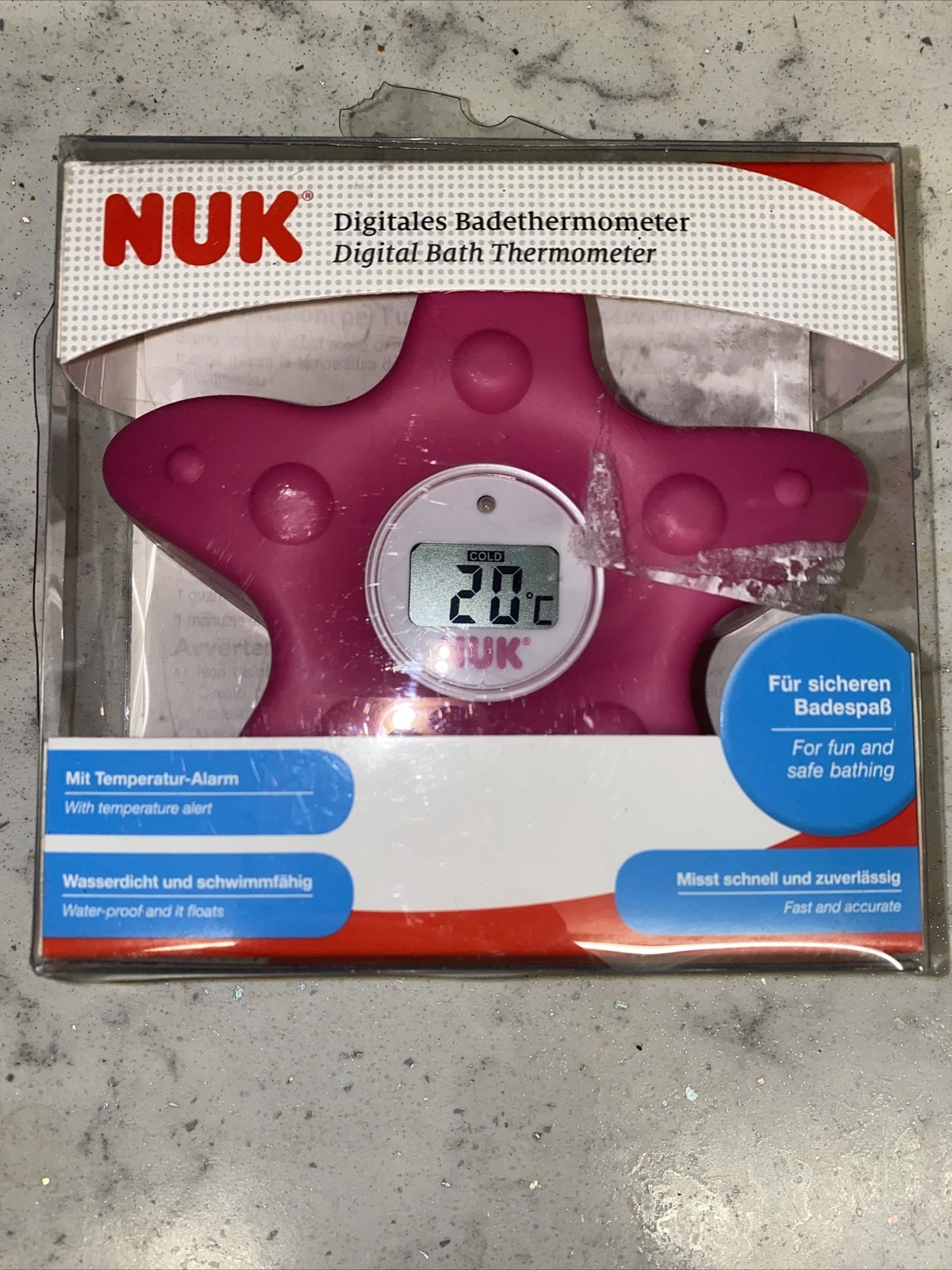 NUK Digital Baby Bath Floating Temperature Thermometer LCD Display Starfish Pink
Opens in a new wind