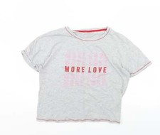 Womens Grey Cotton Blend Cami Pyjama Top Size 16 More Love