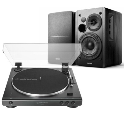 Audio-Technica Bluetooth AT-LP60XBT Plattenspieler und Edifier R1280DB Lautsprecher