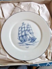 Lenox Special ~ Grecian 1876~ Tall Ship ~Decorative Plate~ Blue Rim ~10 3/4" NEW