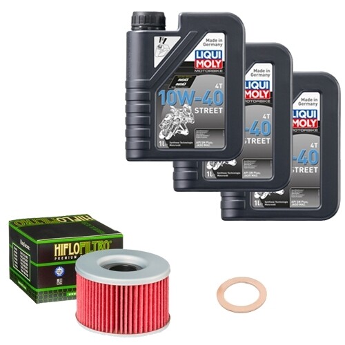 Hiflo ÖLfilter Set Liqui Moly 10W-40 Street 3L FüR Honda Cx 500 CX500 Bj.1983-image