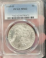 1885-O Morgan Dollar CERTIFIED PCGS MS 62 Silver Dollar