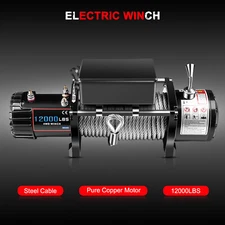 12V 12000LB Electric Winch Towing Trailer Steel Cable Off Road for JEEP Wrangler