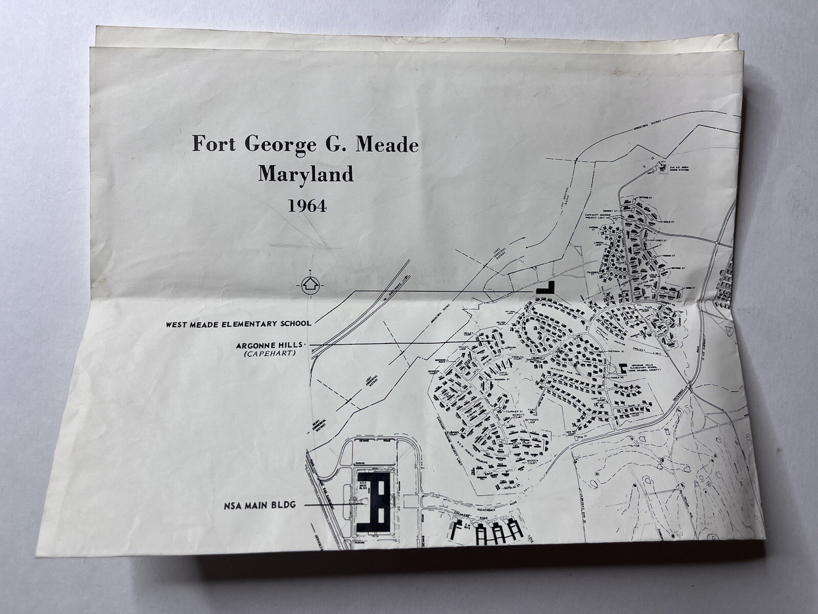 Fort George G Meade Maryland Map 1964 Military Base Layout EBay
