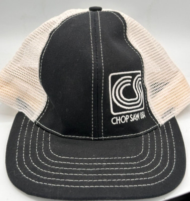 Chop Saw USA Trucker Hat Baseball Cap America Mesh Black With White Snapback
