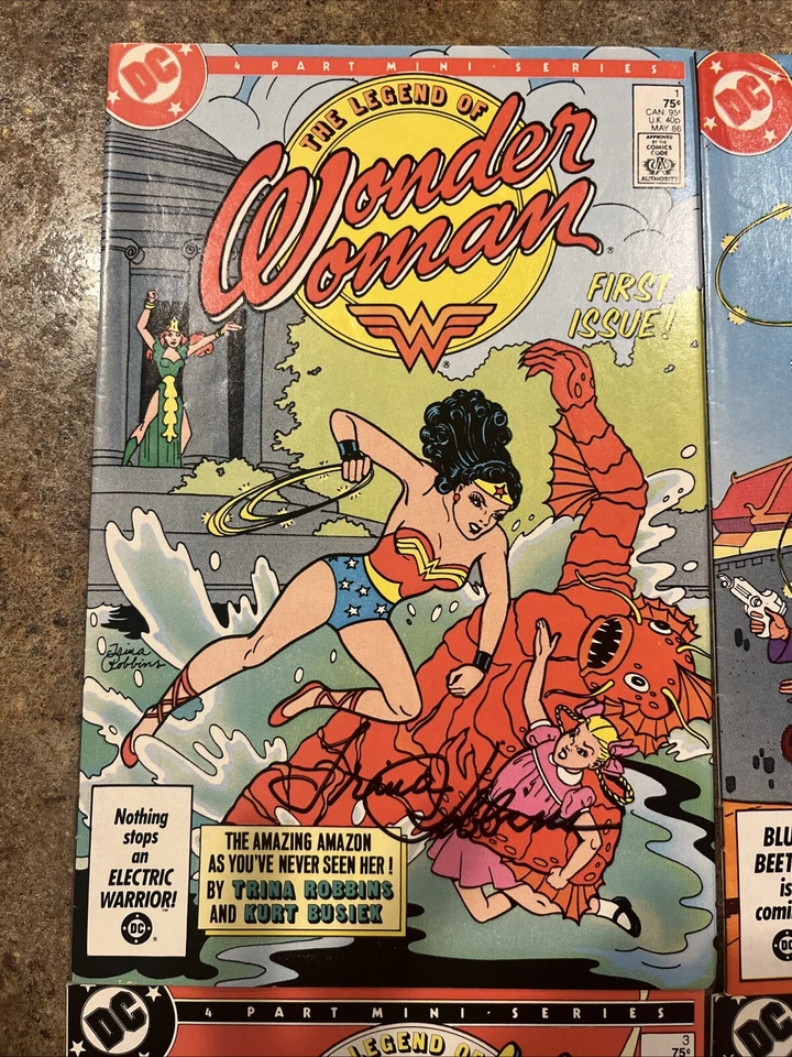 THE LEGEND OF WONDER WOMAN Complete Mini-Series 1-4 1986 SIGNED by Trina Robbins - Image 2 of 4