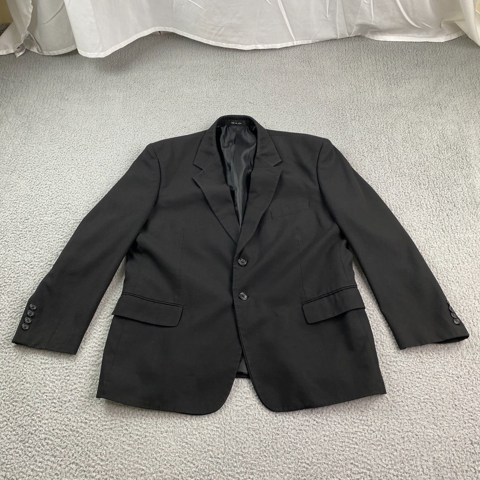 Blazer Mens 44S Black Polyester Suit Jacket Sport Coat eBay