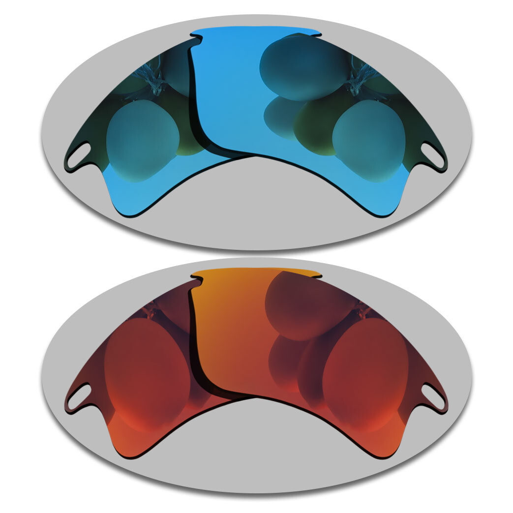 Sky Blue&Fire Red Lens Replacement Anti-Scratch For-Oakley Fast Jacket Polarized