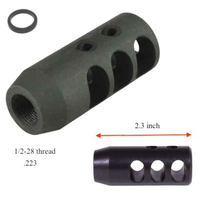 Steel Muzzle Brake 1/2-28 thread .22LR .22 Compensator Ruger 1022 10/22 ...