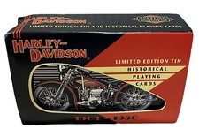 NEW HARLEY DAVIDSON MOTORCYCLE TIN & HISTORICAL PLAYING CARDS DECK