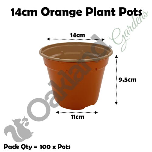 14cm Orange Coloured Plant Pots Lightweight Colour 5.5"  Flower pot  | x 100 - Afbeelding 1 van 3
