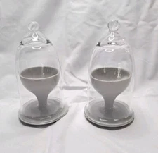New In Box, CURTIS STONE GRAY EGG CUPS WITH GLASS CLOCHE, Set Of 2