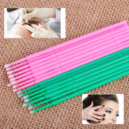 100pcs 2mm Disposable Eyelash Extension Micro Brush Swab Applicator
