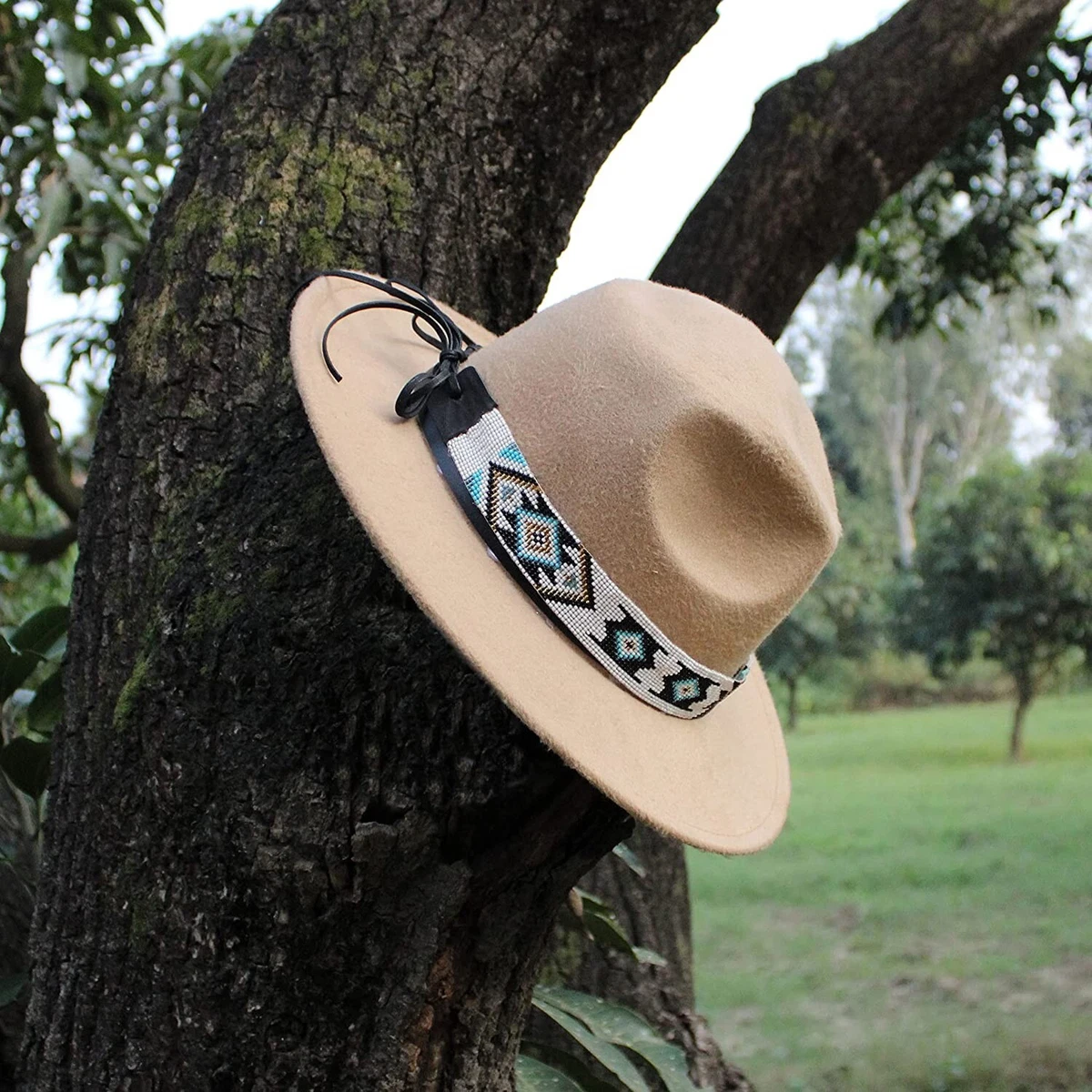 Beaded Hatband Native American Style Southwestern Cowboy Rode