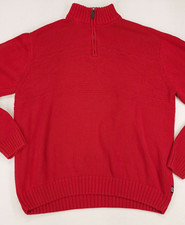 Chaps 1/4 Zip Jumper Men's Size XL Knit Sweater Ruby Red 100 Cotton