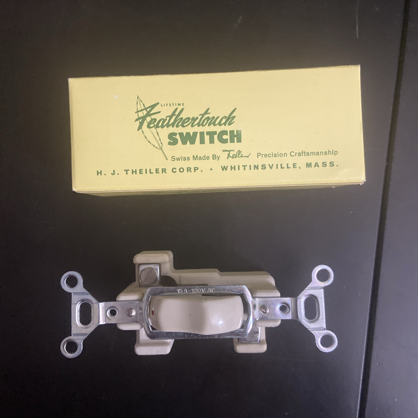 Vintage Ivory Feathertouch Light Switch Single Pole NOS Retro Design