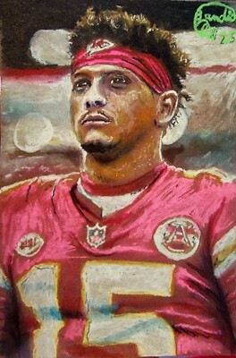 Jacob Landis ACEO HANDMADE limited Edition Print /25 Patrick Mahomes Art Card