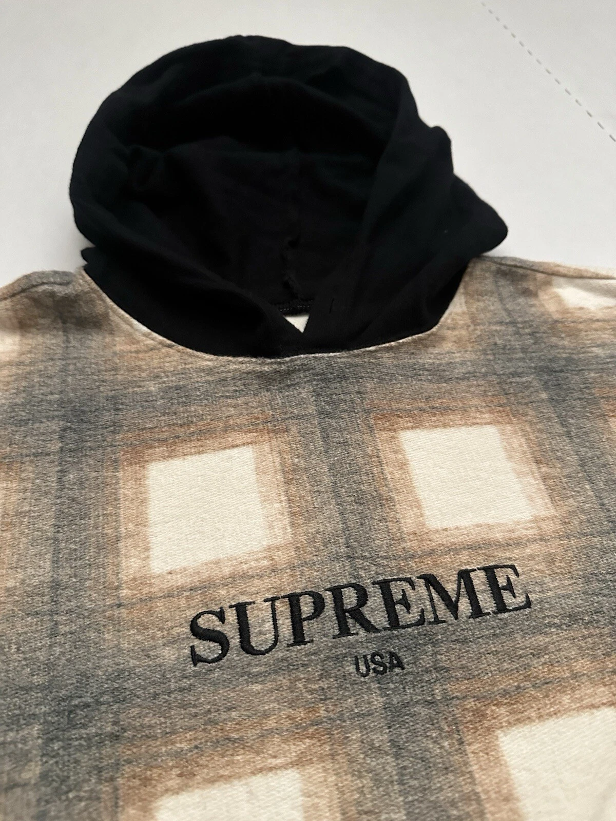 Sweat à capuche manches longues Supreme Shadow Plaid FW17 marron marron marron marron