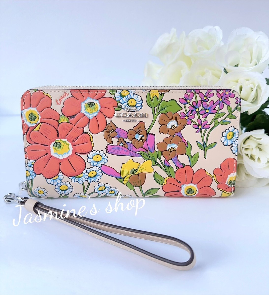 COACH Long Zip Around Wallet With Floral Print 長財布 CR930 NWT Coach Long Zip Around Wallet With Floral Print CR930 | eBay