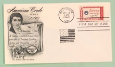 Sc 1142 4c 1960 American Credo Francis Scott Key FDC Fleetwood Cachet