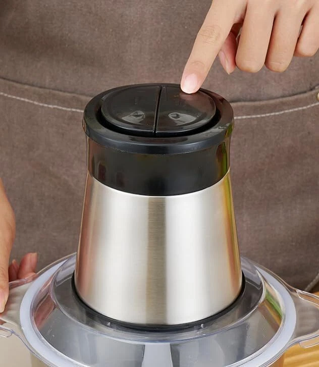 Procesador de Alimentos 300W Potente Molinillo de Carne 3L Tazón de Acero Inoxidable 2 Modos de Velocidad Foto 3 de 4