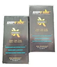 2x Rip Fire Get Ripped Pre Workout Booster Amino Acid Energy Growth 90 Tabets
