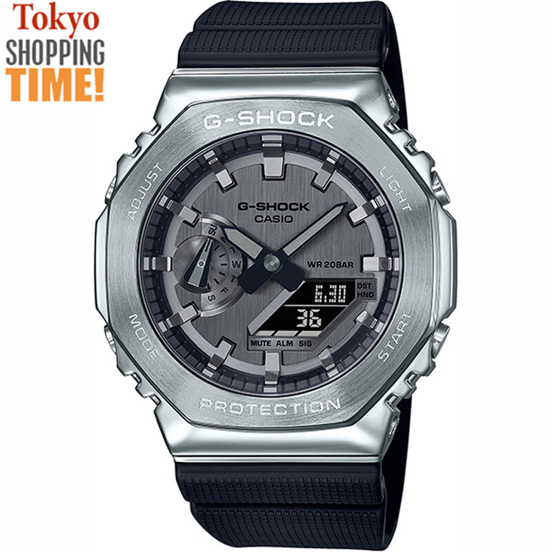 G-SHOCK gm-2100-1ajf シルバー Casio G-Shock GM-2100-1AJF Metal Silver Case Analog Digital Chrono