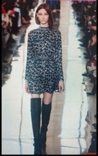 Straight Of The Runway.  Tory Burch Beige / Gray Mini Party/ Coctail Jersey dres
