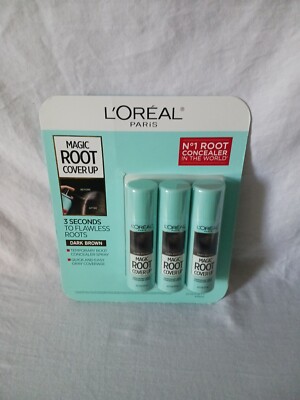 NEW FACTORY SEALED Loreal Root Cover Up Spray -  Dark Brown 2oz (3 Pack)