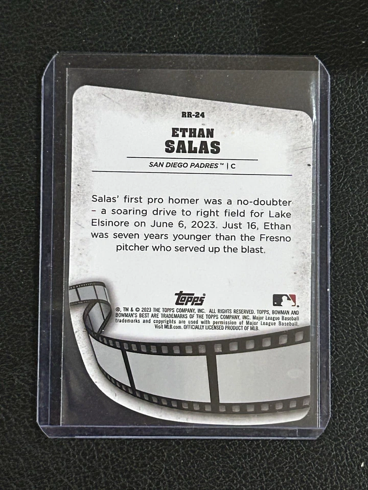 2023 Bowman's Best Reel to DieCut Mini-Diamond Refractor Ethan Salas Padres TC1 - Image 2 of 2