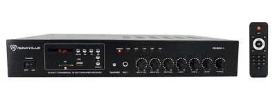 Rockville RCS80-1 60 Watt 70v Commercial/Restaurant Amplifier/Bluetooth Receiver