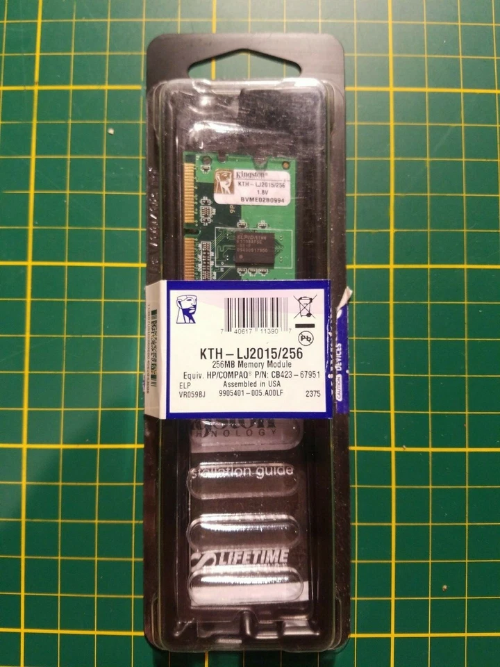 CB423A HP 256MB DDR2 144pin Kingston KTH-LJ2015/256 - tested! DDR2-533 - Image 2 of 2