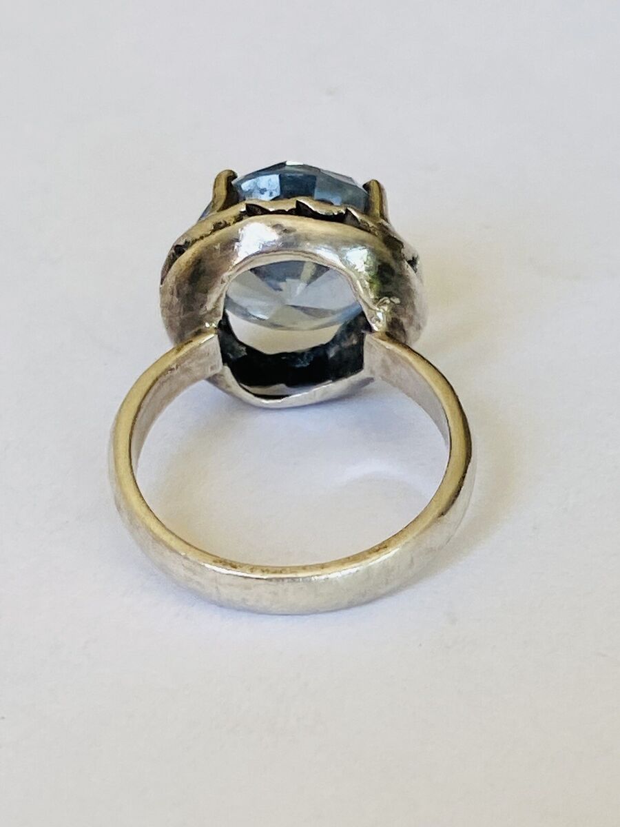Vintage Taxco Mexico Sterling Silver Blue Topaz Ring size 6 Vintage Taxco Mexico Sterling Silver Blue Topaz Ring size 6