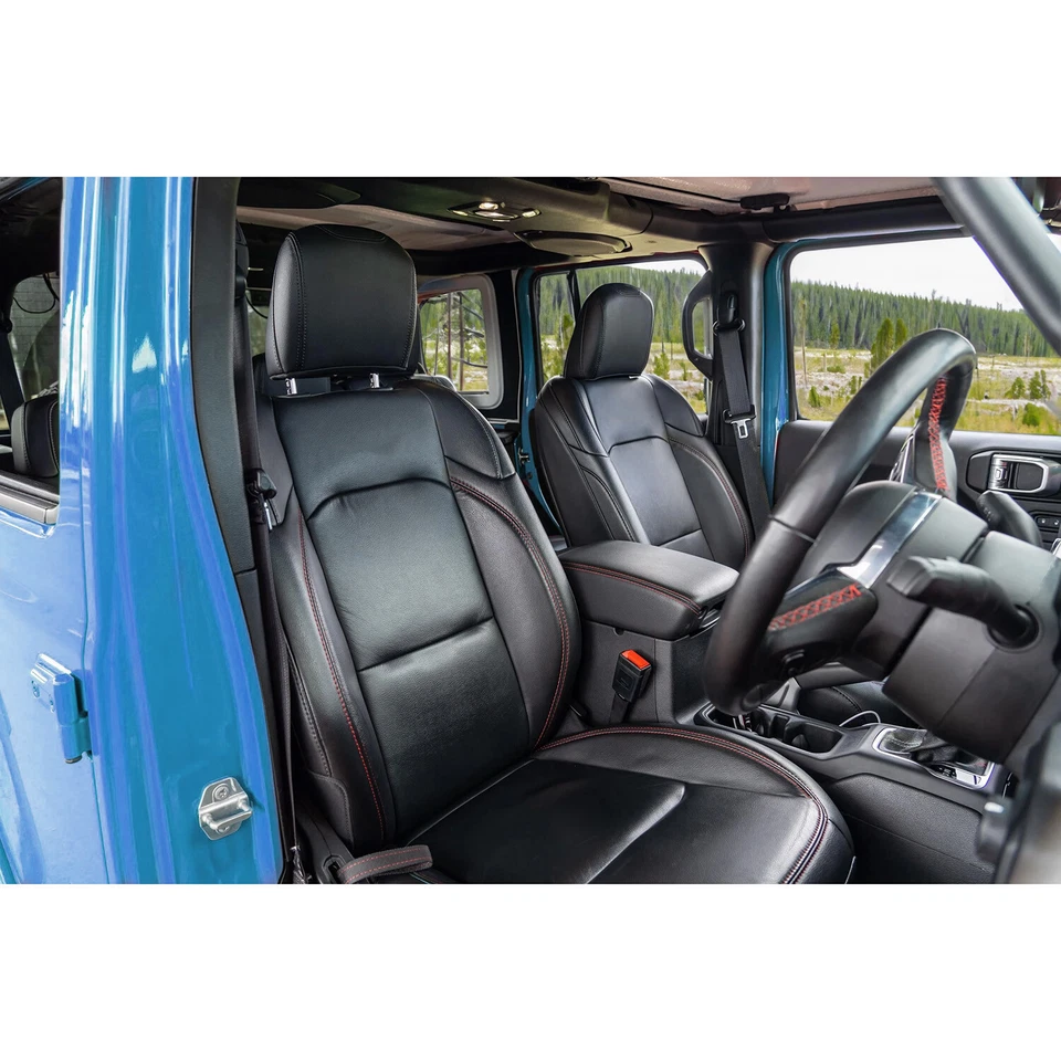 Synthetic leather Seat Covers Black For Jeep Wrangler JL 4 DR Rubicon 2018-2023 Foto 2 de 4