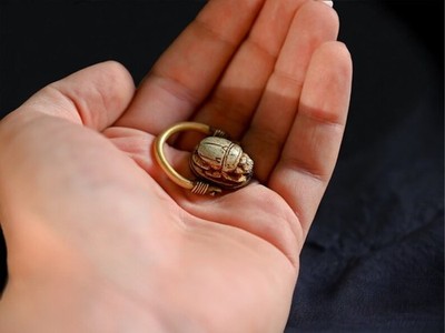Authentic Ancient Egyptian Antiquities Egyptian Copper scarab Ring Egyptian BC