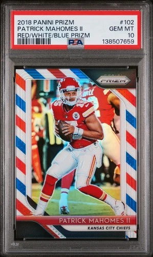 2018 Panini Prizm Patrick Mahomes Red White Blue Prizm PSA 10 Chiefs MVP