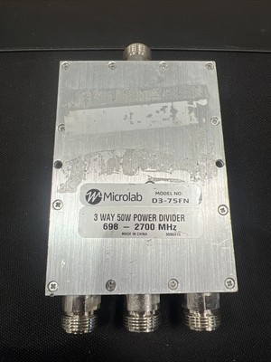 Microlab 3-Way Power Splitter 50W 698-2700MHz Model D3-75FN