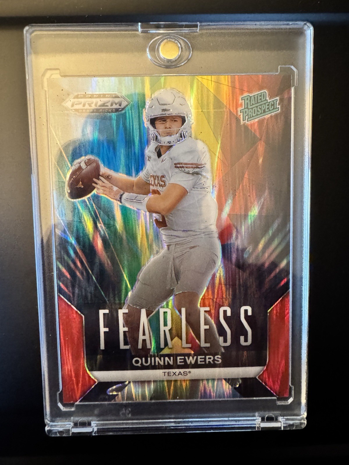 2024 Panini Prizm Draft Picks - Fearless Quinn Ewers #F-QE Red Flash /49  (RC)
