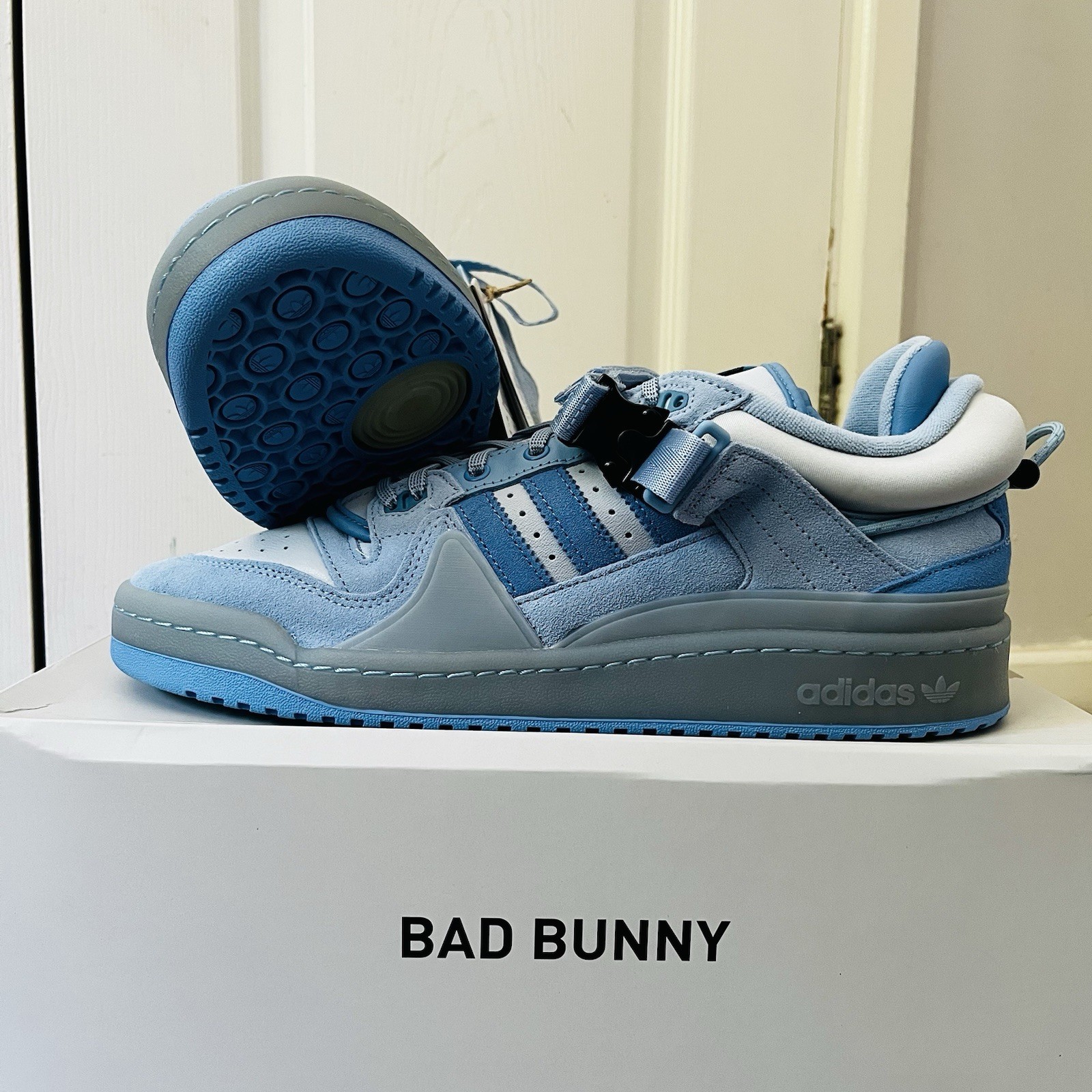 🐰 Adidas Forum Low Buckle x Bad Bunny Blue Tint - 2022 - UK 11 - BRAND NEW image 2