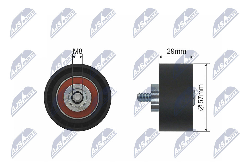 RNK-AR-010 NTY Deflection/Guide Pulley, timing belt for ALFA ROMEO,FIAT,LANCIA - Image 3