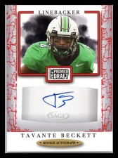 2021 SAGE Premier Draft #A22 Tavante Beckett Autographs Red Marshall