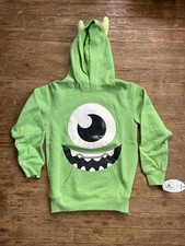 Disney Hoodie Monster Inc Mike Pixar Pullover Sweatshirt Green Kids Youth M 7/8