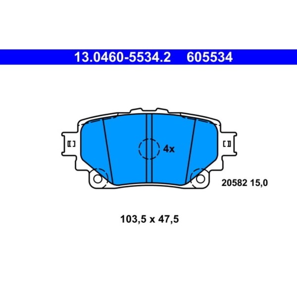 ATE 13.0460-5534.2 Bremsbelagsatz, Scheibenbremse Bremsbelag Bremsen-image