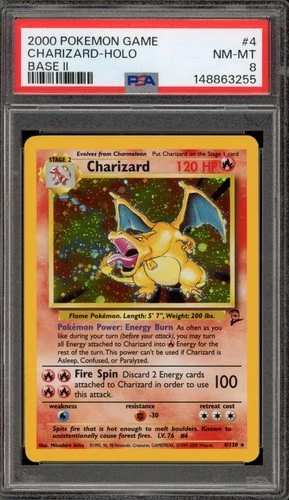 Pokemon Charizard Base Set 2 Holo Rare #4 PSA 8