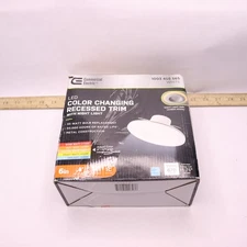 Commercial Electric Integrated LED Recessed Downlight with Trim White 6" 1003 45