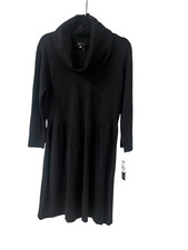 AB Studio cowl neck sweater dress black sz XL N