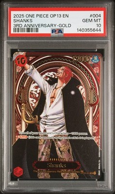 2025 ONE PIECE OP13-CARRYING ON HIS WILL 3RD ANV-GOLD #004 SHANKS