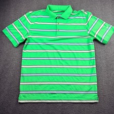 Nike Golf Tour Performance Men's M Green Striped Dri-FIT Polo Shirt 508326-311